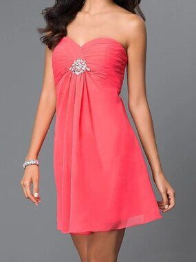 NWT Alyce Paris 3676 Strapless Short Cocktail Dress Watermelon Size 10